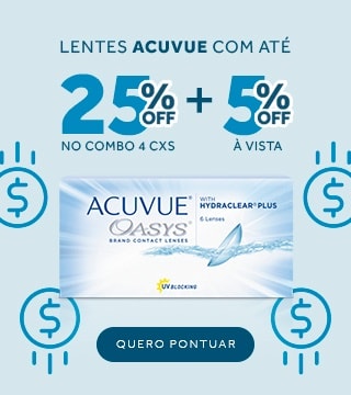 Lentes Acuvue com até 25%OFF no combo! Aproveite