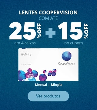 Lentes Coopervision com até 25%OFF + 15% no cupom no Dia dos Pais! Garanta seu presente.