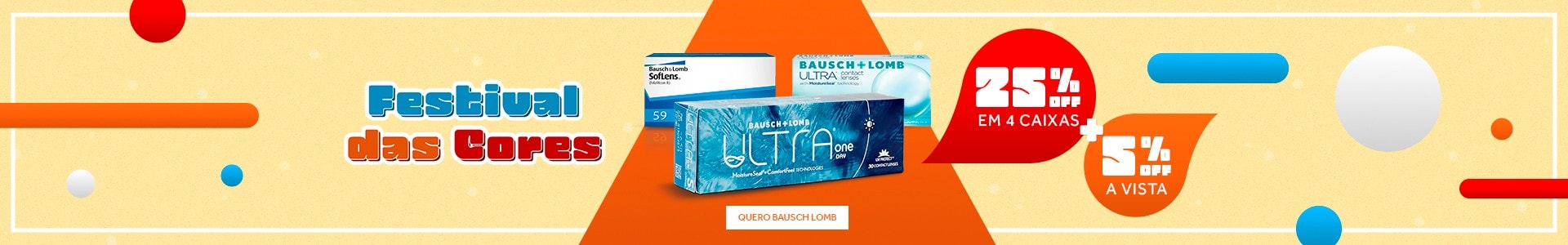Lentes Bausch Lomb com até 25%OFF no combo + 5% à vista! Confira