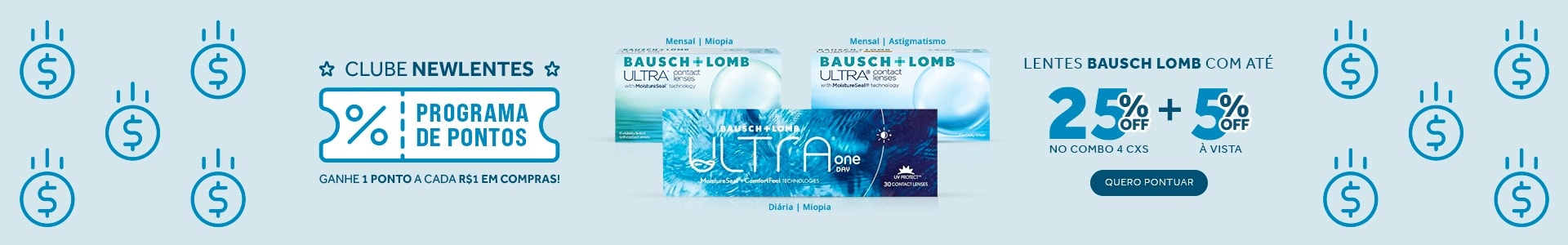 Lentes Bausch Lomb com até 25%OFF no combo! Aproveite