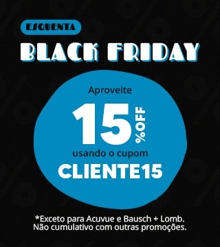 Lentes de Contato com 15%OFF no cupom CLIENTE15! Garanta as suas.