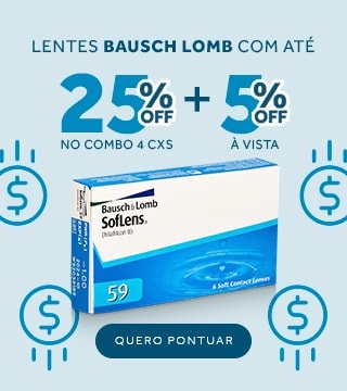 Lentes Bausch Lomb com até 25%OFF no combo! Aproveite