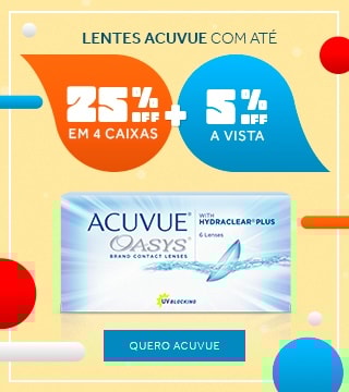 Lentes Acuvue com até 25%OFF no combo + 5% à vista! Confira