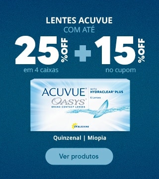 Lentes Acuvue com até 25%OFF + 15% no cupom no Dia dos Pais! Garanta seu presente.