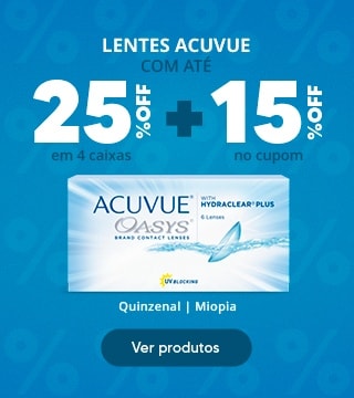 Lentes Acuvue com até 25%OFF no combo + 15% no cupom CLIENTE15!