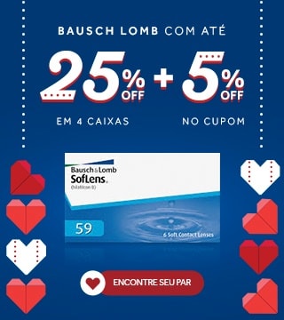Lentes Bausch Lomb com até 25%OFF no combo + 5% no cupom MAIO5! Confira