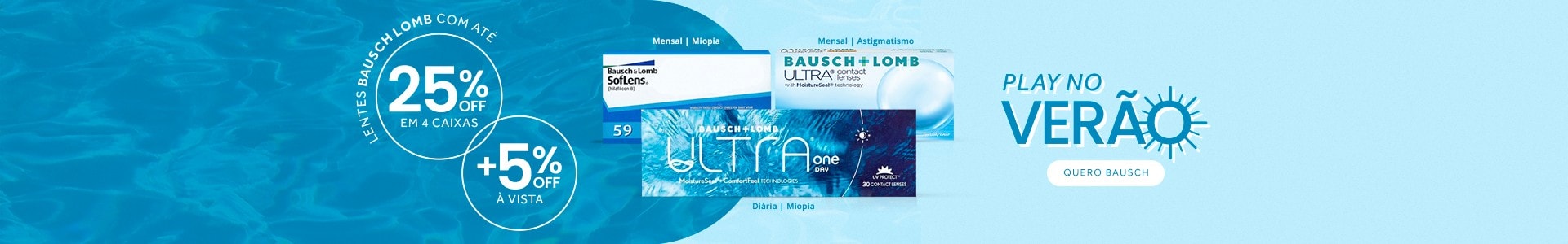 Lentes Bausch Lomb com até 25%OFF nos combos! Aproveite
