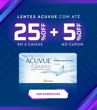 Lentes Acuvue com até 25%OFF no combo! Aproveite