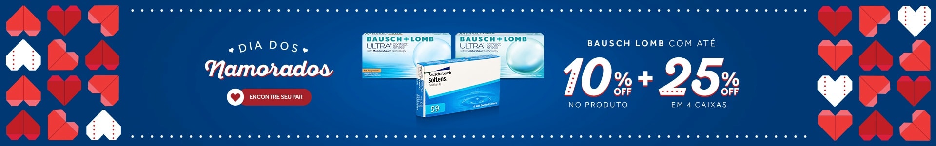 Lentes Bausch Lomb com até 10%OFF + 25%OFF no combo! Confira