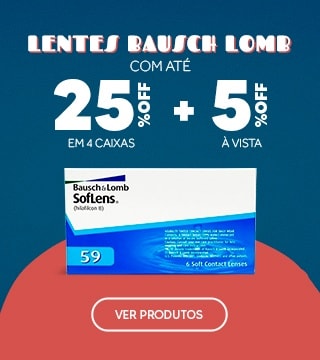 Lentes Bausch Lomb com até 25%OFF no combo + 5% à vista! Aproveite.