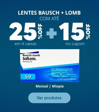 Lentes Bausch Lomb com até 25%OFF + 15% no cupom no Dia dos Pais! Garanta seu presente.