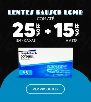 Lentes Bausch Lomb com até 25%OFF no combo + 15% no cupom! Aproveite.