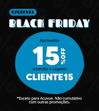 Lentes de Contato com 15%OFF no cupom CLIENTE15! Garanta as suas.