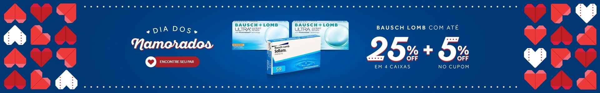 Lentes Bausch Lomb com até 25%OFF no combo + 5% no cupom MAIO5! Confira