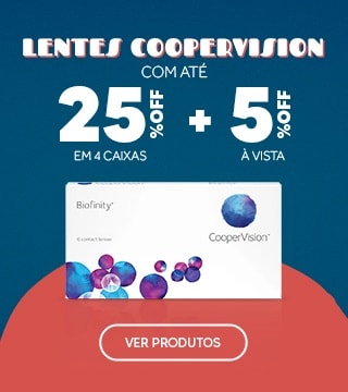 Lentes Coopervision com até 25%OFF no combo + 5% à vista! Aproveite.