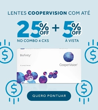 Lentes Coopervision com até 25%OFF no combo! Aproveite