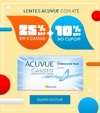 Lentes Acuvue com até 25%OFF no combo + 10% no cupom CARNA10