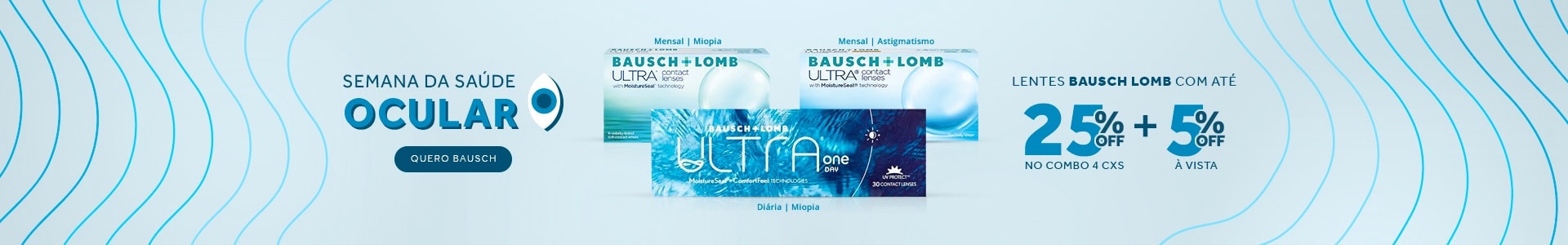 Lentes Bausch Lomb com até 25%OFF no combo + 5% à vista! Aproveite.