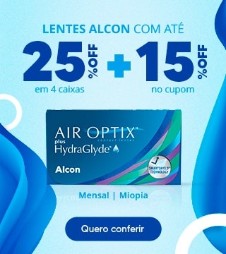 Lentes Alcon com até 25%OFF no combo + 15% no cupom CLIENTE15, aproveite!