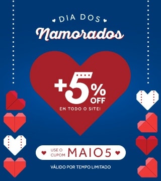 5% de desconto extra em todo o site! Use o cupom MAIO5