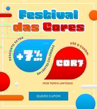 Festival das Cores: aproveite 7%OFF em lentes coloridas com o cupom COR7!
