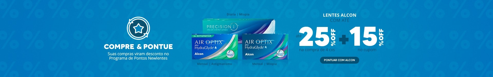 Lentes Alcon com até 25%OFF no combo + 15% no cupom CLIENTE15, aproveite!