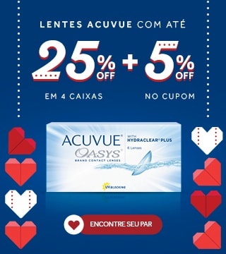 Lentes Acuvue com até 25%OFF no combo + 5% no cupom MAIO5! Confira