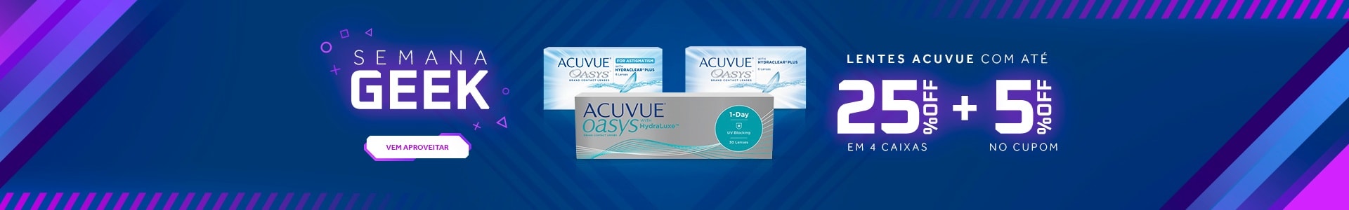 Lentes Acuvue com até 25%OFF no combo! Aproveite