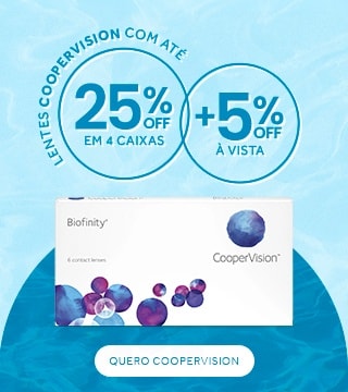 Lentes Coopervision com até 25%OFF no combo! Aproveite