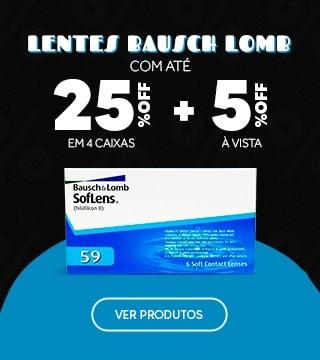 Lentes Bausch Lomb com até 25%OFF no combo + 5% à vista! Aproveite.