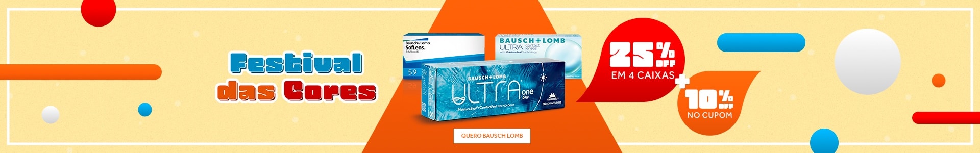 Lentes Bausch Lomb com até 25%OFF no combo + 10% no cupom CARNA10