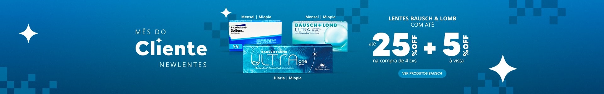 Lentes Bausch Lomb com até 25%OFF no combo + 5% à vista! Aproveite.