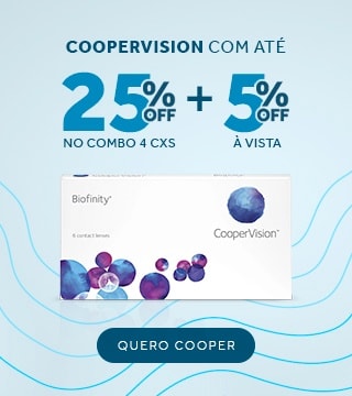 Lentes Coopervision com até 25%OFF no combo + 5% à vista! Aproveite.