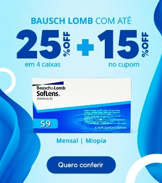 Lentes Bausch Lomb com até 25%OFF no combo + 15% no cupom CLIENTE15!