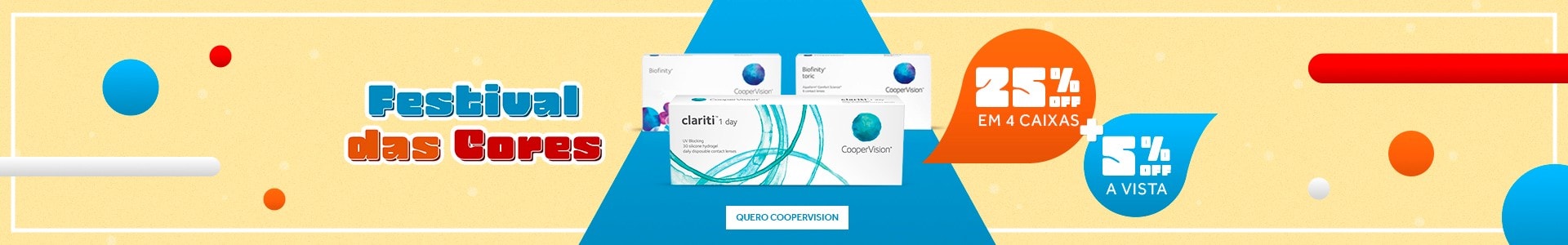 Lentes Coopervision com até 25%OFF no combo + 5% à vista! Confira.