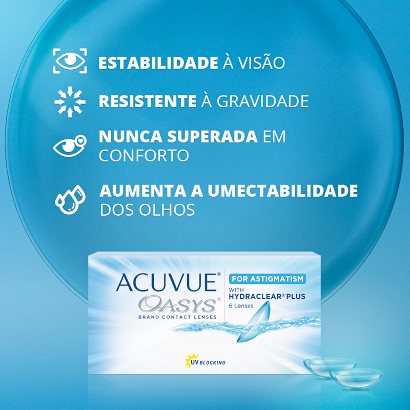 Lentes de contato Acuvue Oasys para Astigmatismo | newlentes