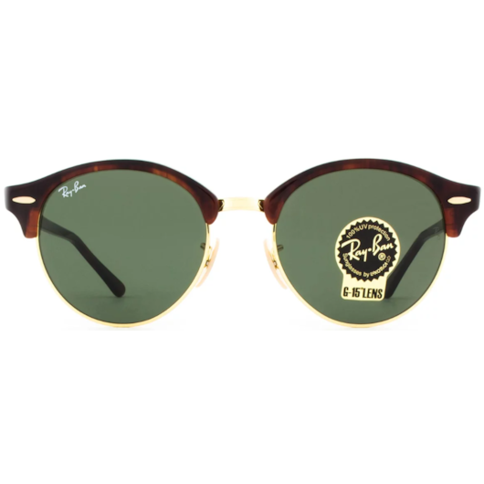 Óculos de Sol Ray-Ban Clubround RB4246 990 51 Tartaruga/Dourado